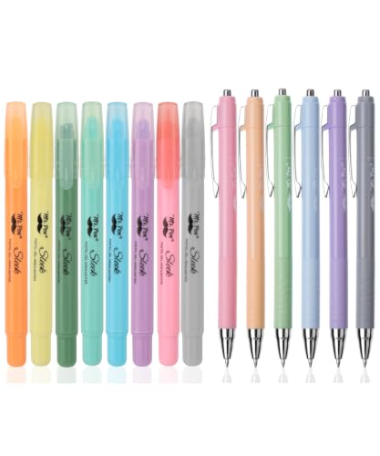 Mr. Pen- Bible Highlighters and Pens No Bleed, 14 Pack | Bible-Safe Gel Highlighters with Colored Ink Pens, Fast-Drying, Smooth Writing for Journaling, Note-Taking - color: Pastel