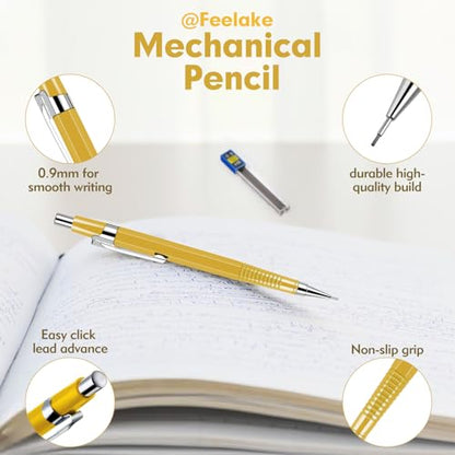 8 PCS Metal Mechanical Pencil,Durable 0.9mm Drafting Pencil,Comes With 8 PCS of 9 mm lead pencil refills, Pencils Mechanical For Writing,Drawing & Gifting