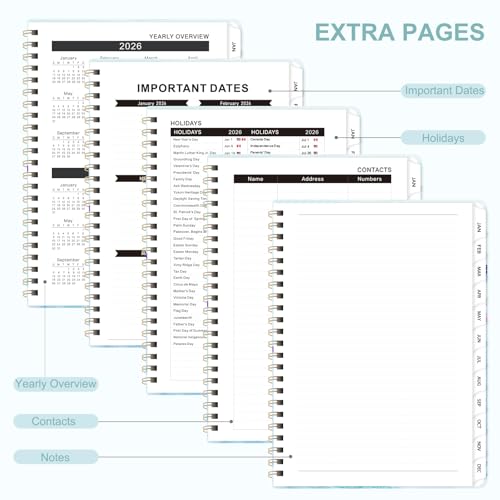 2026 Planner, Weekly and Monthly Calendar Planner Agenda, Jan 2026 - Dec 2026, Planning Academic Book, Office Desk Accessories and School Supplies - A5 (6.3'' x 8.5'') - color: G-Whale