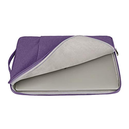 RAINYEAR 14 inch Laptop Sleeve Carrying Case with Handle & Pocket, Purple | Protective Padded Polyester Laptop Sleeve Case Briefcase Compatible with 14 Inch Notebook Computer Chromebook - color: Purple, size: 14"
