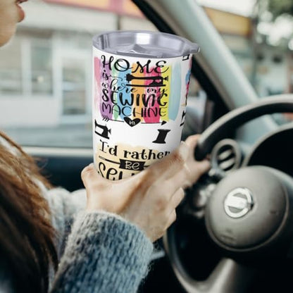 Sewing Quilting Gift for Women,Quilt Tumbler Stainless Steel Cup Insulated Travel Coffee Mug For Women Teens Wife 20 oz - style: Sewing