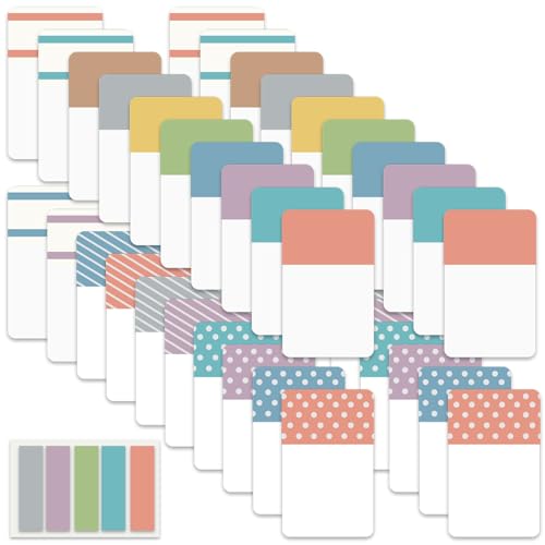 ELII 900 PCS 1 Inch Book Tabs Sticky Index Tabs,Writable Repositionable | File Tabs Flags, Colored Page Markers, Labels for Reading Notes, Books and Classify Files, Smooth Writing,Transparent - color: Pastel