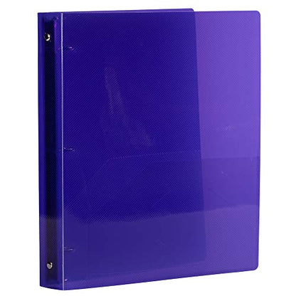 JAM PAPER Plastic 1 inch Binder - Purple 3 Ring Binder - Sold Individually - color: Purple, size: 1 inch