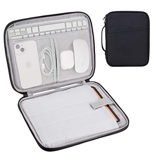 iPad Sleeve 12.9", Padded Tablet Case with Pockets (Black) - color: Black, size: 12.9