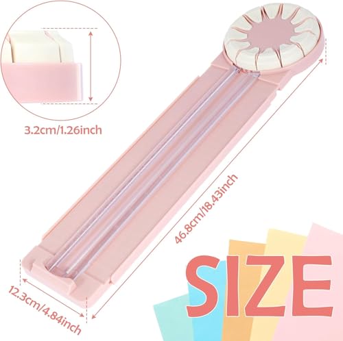 Paper Craft Edge Cutter,Wavy Paper Cutter,Multifunctional Paper Edge Cutter,12 in 1 Paper Cutter with Rotating Discwith 360°Rotating Blade Head. (Pink) | 12 in 1 Paper Cutter with Rotating Discwith 360°Rotating Blade Head. - color: Pink