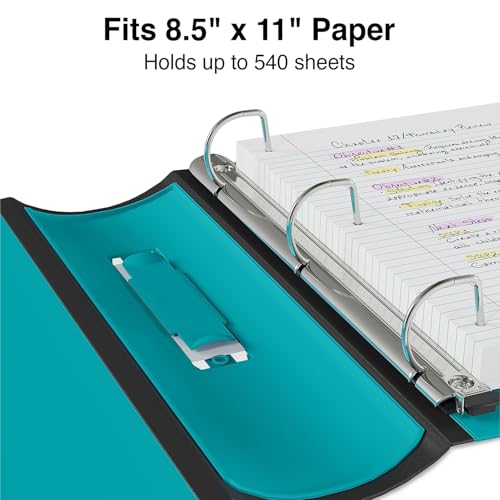 Staples Better Binder, 2" Heavy‑Duty D‑Ring 3‑Ring Binder, Teal, Reinforced Spine, 540‑Sheet Capacity, Durable Organizer for Office, School & Filing, 2‑Pack