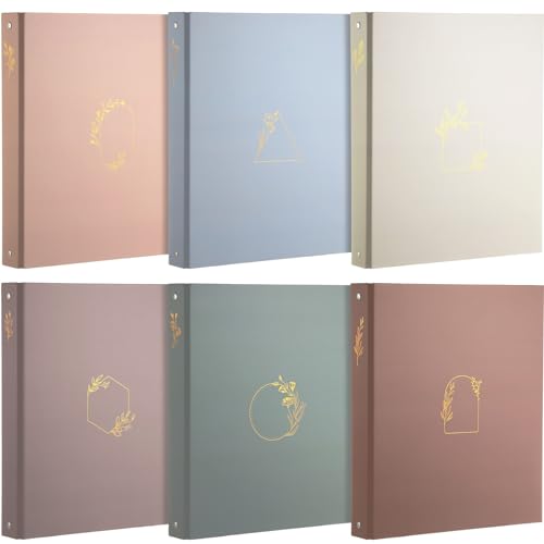 Sayglossy 6 Pcs Aesthetic 3 Ring Binder Set, Sturdy Decorative Hardcover Binder for 8.5 x 11 Inch Letter Size Paper, Ideal for School, Office Home Organization(1 Inch,Morandi Colors) - color: Morandi Colors, size: 1 inch