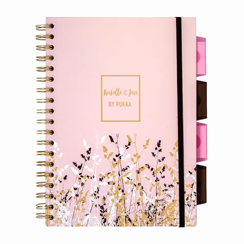 Pukka Pad 5 Subject Spiral Notebook 12-Pack - 200 Pages, 100 Sheets of 80GSM Paper with Repositionable Dividers & Perforated Edges for Office Planning & Organization - B5-7 X 10, Rochelle & Jess - color: Rochelle & Jess