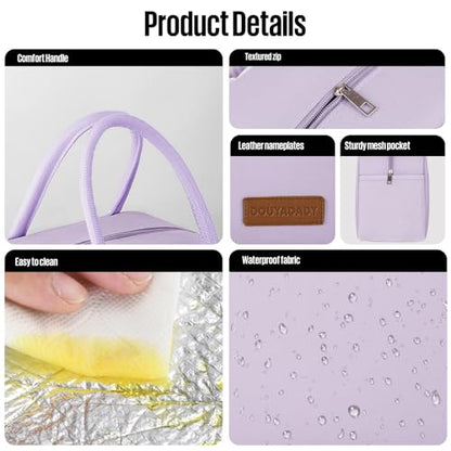 douyadady Lunch Bag Women/Men Lunch Box Women/Men (Lavender) | Spacious Lightweight Waterproof Sturdy Durable Great Value For Office Work School Picnic Travel - color: Lavender