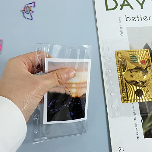 12 Pack A7 Size Clear Sheet Protectors 2.6 x 4.8 Inch Plastic Sleeves Page Protectors Top Loading Paper Protector for 6 Ring Binders, Acid-Free, Archival Safe for Documents and Photos - size: A7