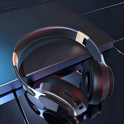 Wireless Bluetooth Headphones, Foldable Over-Ear Headphones with Microphone, Compatible with Phones, Laptops and Tablets, Suitable for School, Travel and Gaming (Black) - color: Black