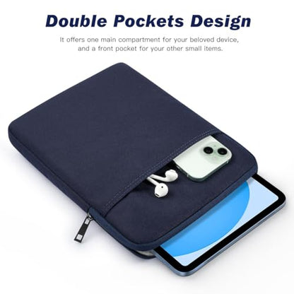 Dadanism 9-11 Inch Tablet Sleeve Bag Carrying Case for iPad (A16) 11th Gen 11", iPad 10th Gen 10.9" Air 5/4, iPad Air/Pro 11", iPad 9/8/7th 10.2", Galaxy Tab A11+ Plus 11"/S9 FE, Tab M11 11", Indigo - color: Dark Blue, size: 9-11 inch