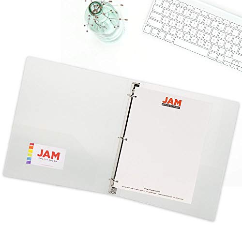 JAM PAPER Plastic 1 inch Binder - Clear 3 Ring Binder - Sold Individually - color: Clear, size: 1 inch