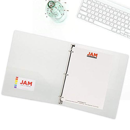 JAM PAPER Plastic 1 inch Binder - Clear 3 Ring Binder - Sold Individually - color: Clear, size: 1 inch