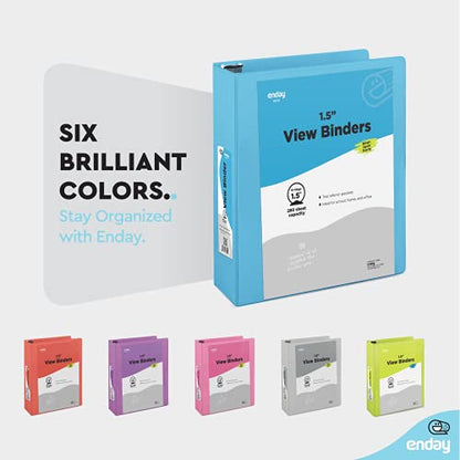 Enday 3 Ring Binder 1.5 Inch, Blue Heavy Duty Three Ring Binder, 325 Sheets Capacity - 1.5 Inch Binder for Home School and Office - color: Blue, size: 1.5-Inch
