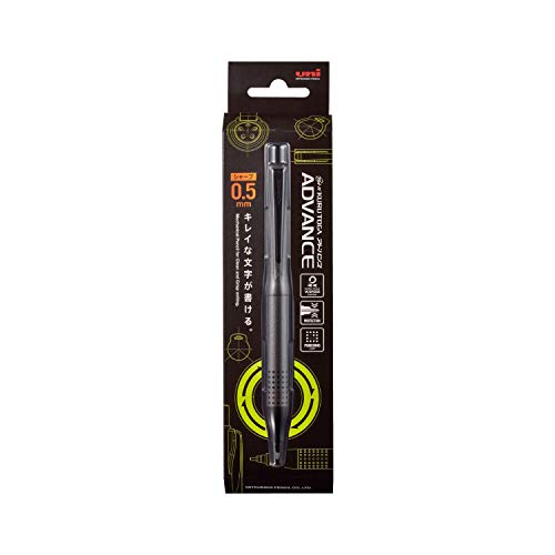 Uni Kurutoga Advance Upgrade Model 0.5mm Mechanical Pencil, Gun Metallic Body (M510301P.43), Black - color: Black