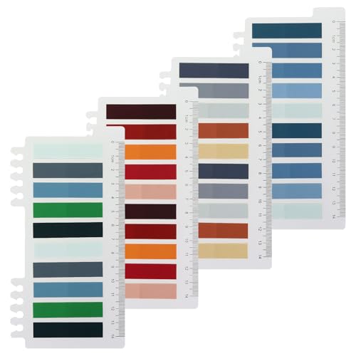 MultiBey 1200 Pcs Book Tabs Transparent for Annotating, Cool Colors | Writable Transparent Sticky Tabs with Ruler Backing | Repositionable Page Markers for Binders, Reading & Studying - color: Cool Colours