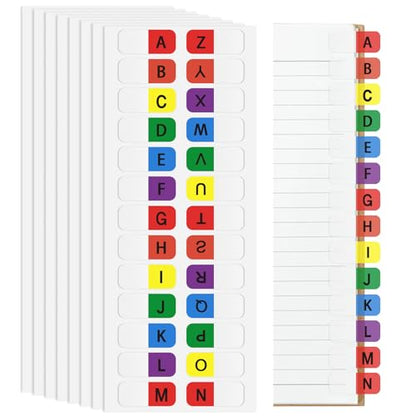 A-Z Sticky Alphabet Tabs, Colorful Self-Adhesive Letter Index Tabs for Notebook, Textbook, Dictionary, and Filing (208 Pcs) - color: Multicolour
