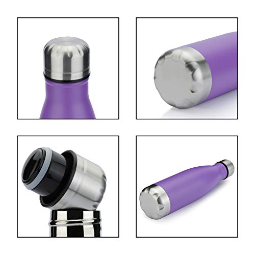 MEWAY 17oz Sport Water Bottle 8 Pack Vacuum Insulated Stainless Steel Leak-Proof Double Wall Cola Shape Water Bottle,Keep Drinks Hot & Cold (Purple,8 Pack) - color: Purple
