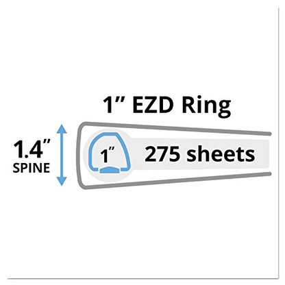 Avery 79989 3-Ring EZD Binder, 1-Inch Capacity, 8-1/2-Inch x11-Inch, Black