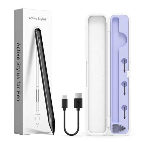 Stylus Pen for HP Envy X360, Pavilion X360, Specter X360, MPP 2.0 Tilt-Active Stylus with 4096 Levels of Pressure Sensitivity, Convenient Storage Case, Supports Type-C Fast Charging, Black - color: Black, size: HP