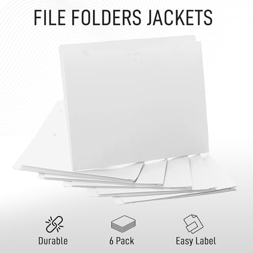 White File Jackets, 1 Inch Expansion, Letter Size, Reinforced Straight-Cut Tab, 6 Pack - color: White, style: 1 Inch Expansion