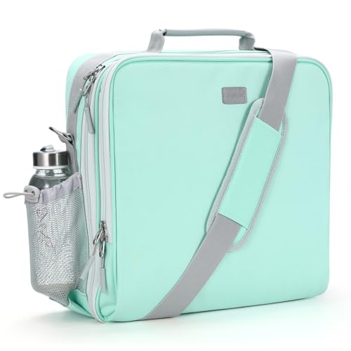 Zipper Binder 3 Inch D-Ring 3 Ring with Water Bottle Holder | Binder with Strap for School/Office, 700 Sheet Capacity-Multiple Pockets, Fit for 13" Tablet/Laptop, Light Blue - color: Light Blue