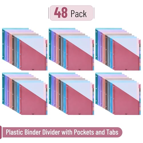 Mr. Pen- Binder Dividers with Pockets and Tabs, 48 Pack | Elemental, 3 Ring Binder Dividers with Tabs and Pockets on Both Sides - color: Elemental, size: 48 Pack