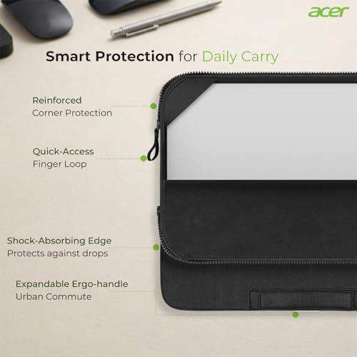 15.6-16 inch Laptop Sleeve Case Protective Briefcase Notebook Computer Bag | Waterproof Polyester, Fits Most Laptop Models, Shockproof Interior, Smooth Zippers, Slim Profile - color: Black, size: 16inch