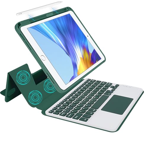 Keyboard Case for iPad Air 11-inch (M3 2025/M2 2024)& 4th/5th Gen (2022/2020), Multi-Touch Trackpad, Detachable Bluetooth Keyboard Case with Pencil Holder for iPad Pro 11'' (1st/2nd/3rd Gen) (Green)