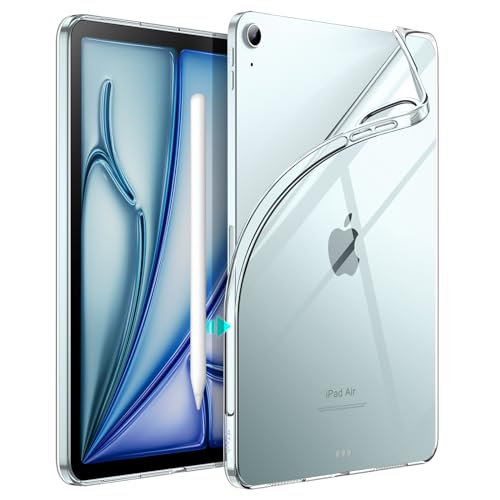 JETech Case for iPad Air 11-Inch M4/M3/M2 (2026/2025/2024), iPad Air 5/4 (10.9-Inch, 2022/2020 Model), Soft TPU Transparent Slim Shockproof Tablet Cover, Support Pencil Pro/2nd Charging (Clear) - color: Clear, size: iPad Air 11 inch (M4/M3/M2/M1, 8/7/6/5/
