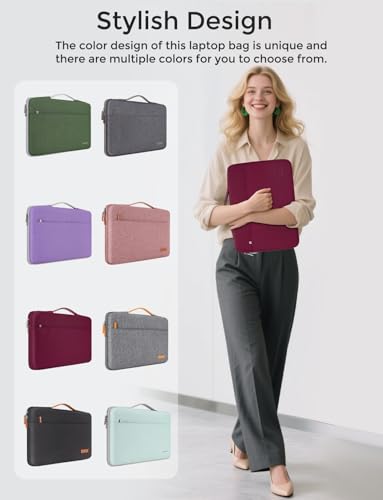 DOMISO 360 Protective Laptop Case 16 inch, 16 inch Laptop Sleeve Compatible with Mac Book Pro 16, Waterproof Computer Cases Bag with Handle,Wine - color: Wine, size: 16" for Macbook Pro