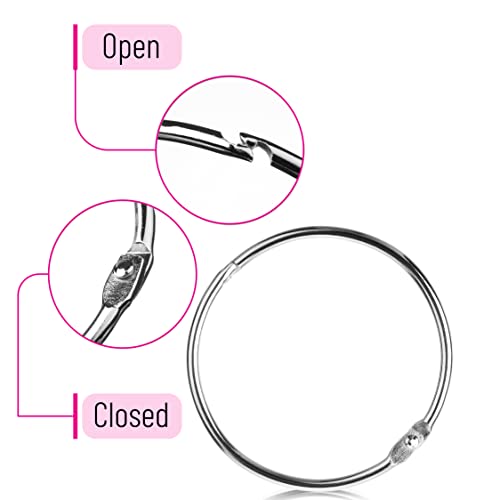 Mr. Pen- Loose Leaf Binder Book Rings, 3 Inch, 10 Pack | Metal Binder Rings for Index Cards, Flash Cards, Notebooks, Scrapbook, Keychains, School, Home, Office, Silver - color: Silver, size: 3", 10 Pack