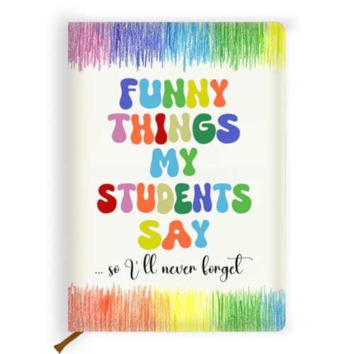 Pretty Leather Lined Journal Stuff Funny Things My Students Say 200 Pages A5 Ruled Journaling Notebooks, , Cute Teacher Appreciation Gifts for Women Men，Teachers Gifts, Birthday Presents(5.8 x 8.3) - color: Multi 1706