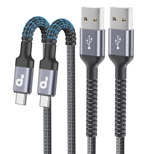 USB C Cable 10FT, 2Pack Long USB A to USB C Charger Cable, Type C Cable 3A Fast Charging Upgraded Extra Durable Braided USBC Cord Compatible with iPhone 17/16 15 Pro Max/Samsung Galaxy S23 and More - color: Grey, size: 10FT, style: USB A to USB C