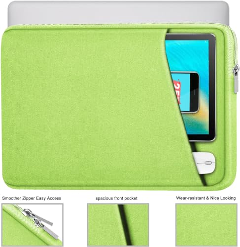 Askuko Laptop Sleeve 14 inch, Shockproof Protective Computer Cover, Durable Carrying Bag Laptop Case Compatible with 14"" MacBook Air/Pro HP Asus Lenovo Notebook, Light Green - color: Light Green, size: 14 inch