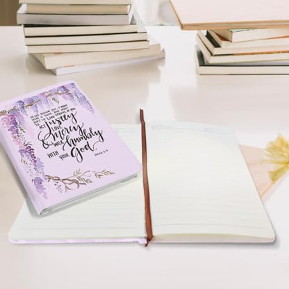 Christian Purple Hard Shell Journal Notebook, Bible Gifts for Women, College Ruled Notebook, Inspirational Hardcover Notebooks, Journals for Writing Planner Note Taking 200 Sheets (5.8 x 8.3) - color: Multi 1149