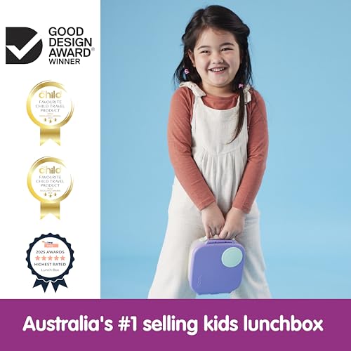 b.box Mini Lunch Box + Snack Containers for Kids 2-Pack - 4.25 + 1.75 Cups, Leakproof Bento Box for Kids, Lunch Containers for School, Dishwasher Safe, BPA Free, PFAS Free, Ages 3+ - Lilac Pop - color: Lilac Pop