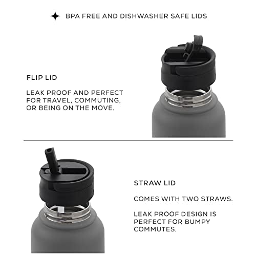 JoyJolt Triple Insulated Water Bottle with Straw Lid AND Flip Lid! 32oz, 12 Hour Hot/Cold Vacuum Insulated Stainless Steel Large Bottle. BPA-Free Leakproof Thermos Water Bottles - color: Blush Pink, size: 32 Ounces