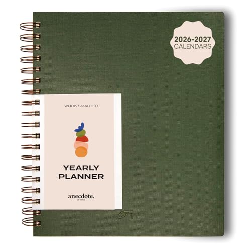 Anecdote Spiral Planner w/2026-2027 Calendar (8.5" x 10") | Start Anytime - 52 Weeks, Undated Planner Pages | To-Do List Organizer, Plan Your Success, Achieve Productivity Goals (Evergreen) - color: Evergreen, size: Spiral (8.5" x 10")