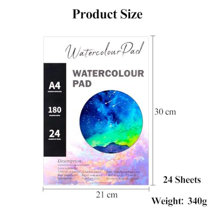 Watercolor Paper Pad, Watercolor Pad 9x12”, Water Color Paper, 24Sheets - Painting, Drawing, Art Supplies, Watercolor Sketchbook
