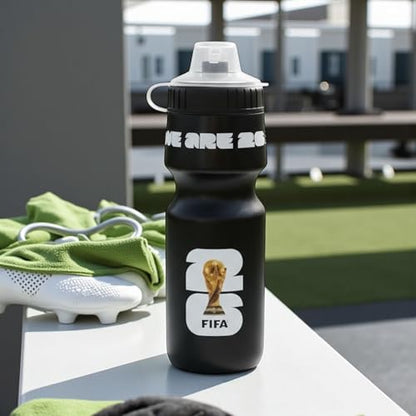 Official FIFA World Cup 2026 Edition 24oz Refillable Squeeze Water Bottle - color: Black