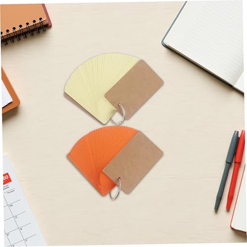 5pcs Metal Binder Ring Flash Cards for Studying Blank Index Note Cards Portable Words Memory
