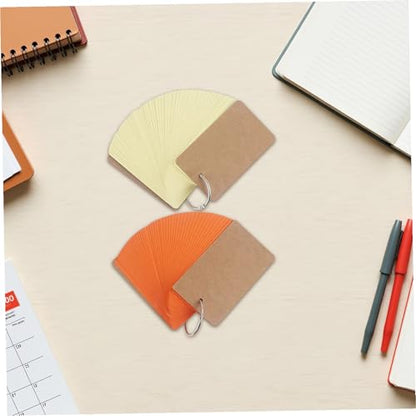 5pcs Metal Binder Ring Flash Cards for Studying Blank Index Note Cards Portable Words Memory