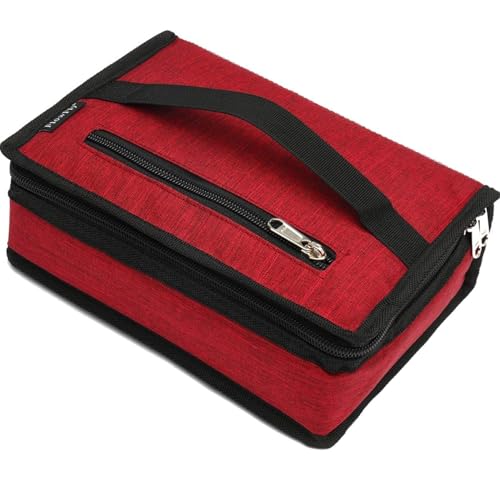 FlowFly Small Insulated Lunch box Portable Soft Bag Mini Cooler Thermal Meal Tote Kit with Handle for Work & School, Red - color: Deep red