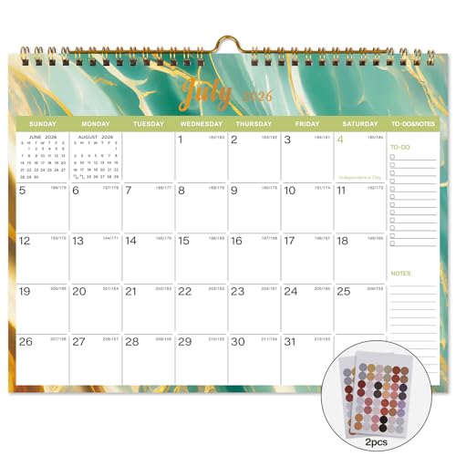 Lbylyhxc 2026-2027 Calendar - Includes July 2026 to December 2027-18 Monthly Wall Calendar 2026 - 2027, 11 x 8.5 Inches.Thick Paper with Julian Dates and Block for New Year and Christmas Presents (Calendar 2026-2027 Veins) - color: Calendar 2026-2027 Vein