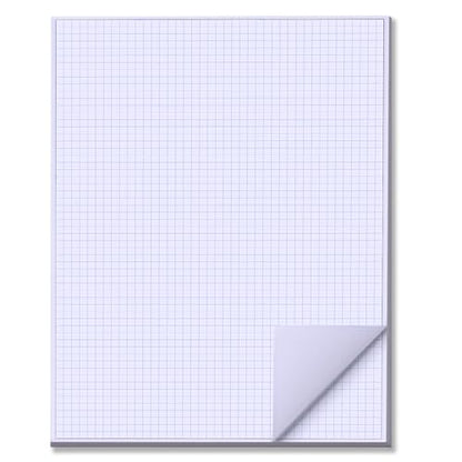 zmybcpack 25 Sheets24"x36" Engineering Graph Paper Pad, Large Grid Paper | 1/4" Ruled Grid Paper For Engineering, Architecture-Mathematician Draftsman, Single Printed