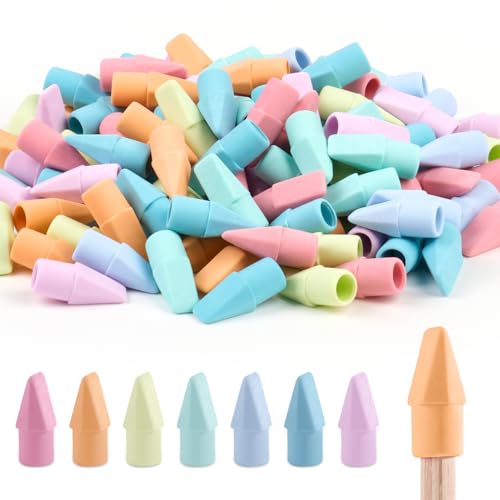 120 Pack Erasers for Kids, Sooez Pencil Top Erasers, Eraser Caps, Cap Toppers Small Cute Drawing Erasers, Classroom Must Have for Teacher & Student, Back to School Supplies - color: 7 Fresh Colors, size: 120 Pack