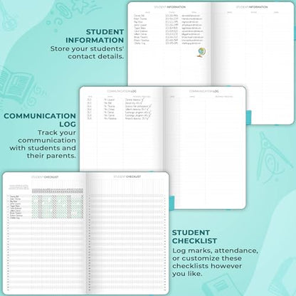 Clever Fox Teacher Planner, School & Homeschool Book, A4 Size Turquoise | Undated, 8.5x11, lay-flat binding, heavy-duty hardcover, teacher lesson weekly & daily planner, homeschool supplies - color: Turquoise, size: A4 (8.5" x 11")