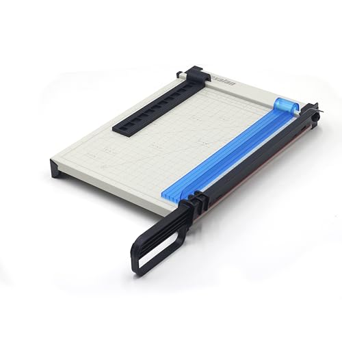 Inch Scale Cutting Plate 12" Paper Cutter – Solid Metal Base, Sharp Blade for Trimming Photos, Cards, Labels – 12-Sheet Capacity – Ideal for Office, School, Home Use (White) - color: White Inch Scale